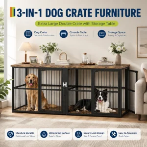 87 Inch Extra Large Double Dog Crate Furniture
