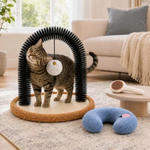 Cat Self Groomer Arch With Reversible Sisal Scratching Base